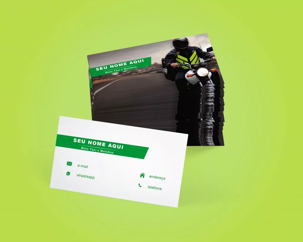 Cartão de Visita Moto Táxi e Motoboy - MODELO 1